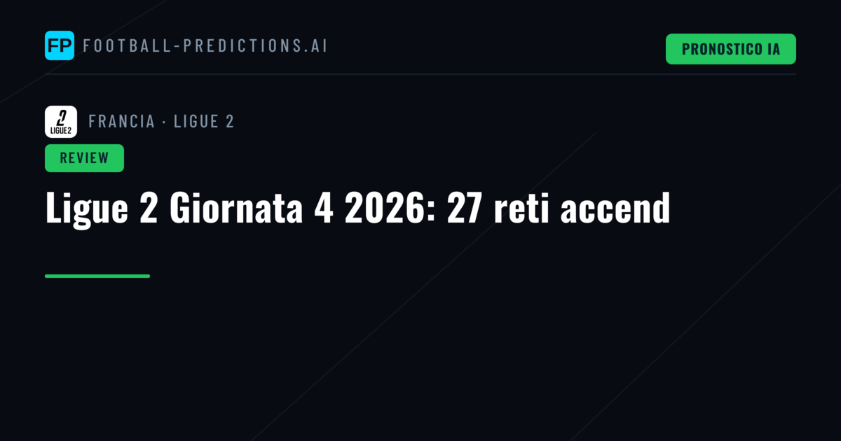 Ligue 2 Giornata 4 2026: 27 reti accend
