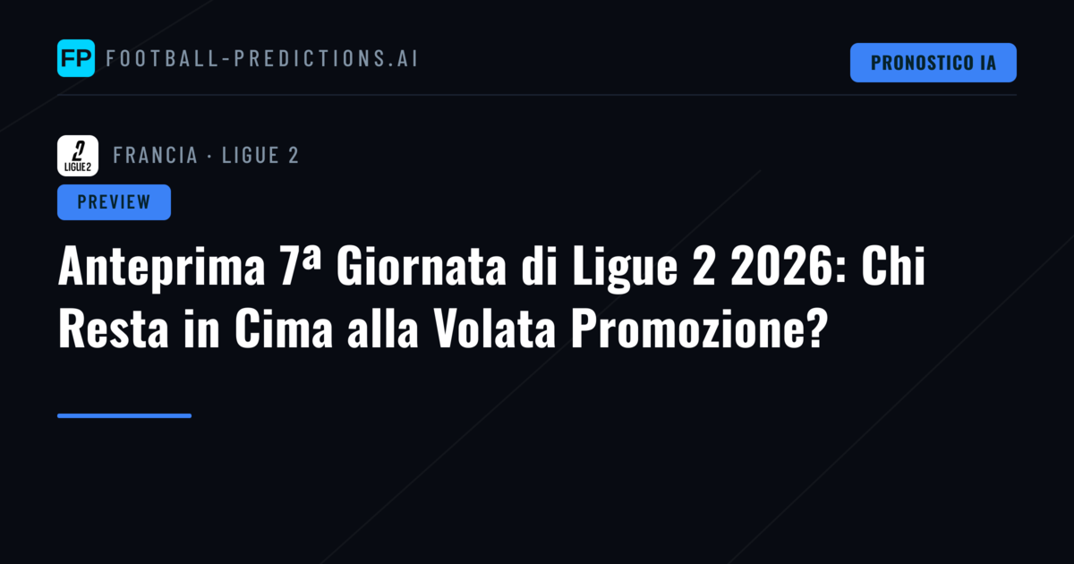 Anteprima 7ª Giornata di Ligue 2 2026: Chi Resta in Cima alla Volata Promozione?