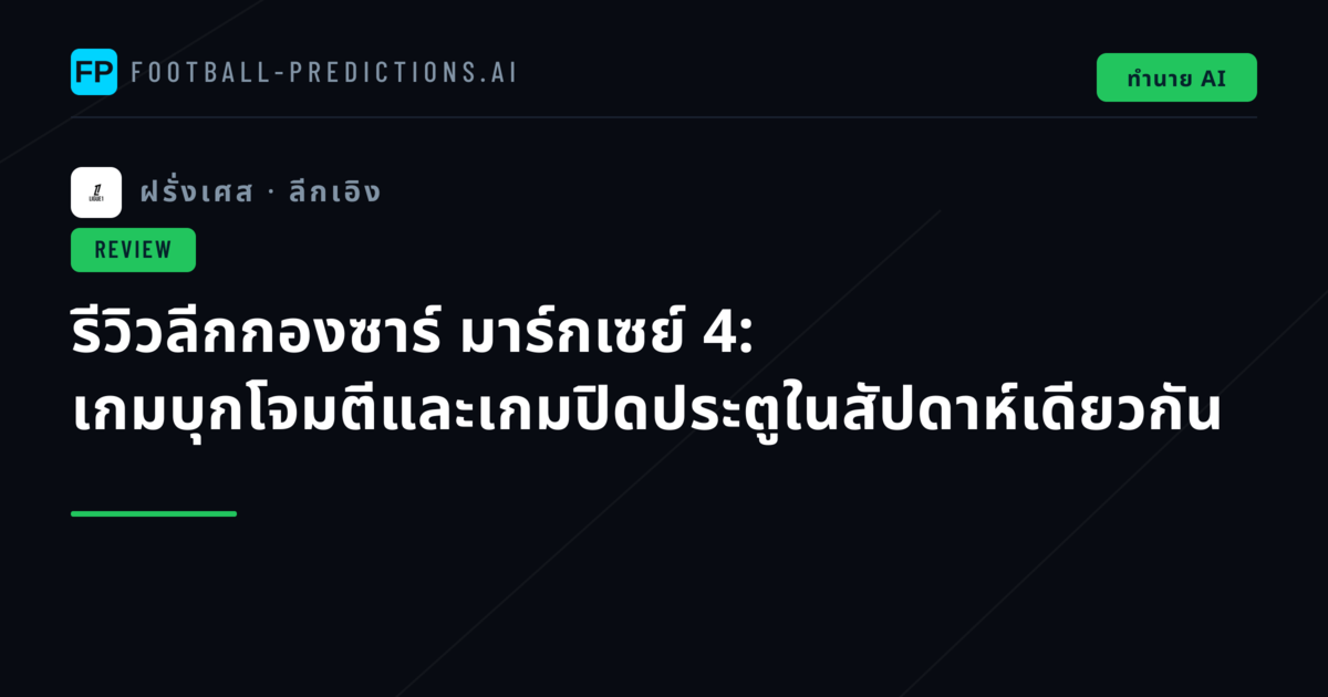 รีวิวลีกกองซาร์ มาร์กเซย์ 4: เกมบุกโจมตีและเกมปิดประตูในสัปดาห์เดียวกัน