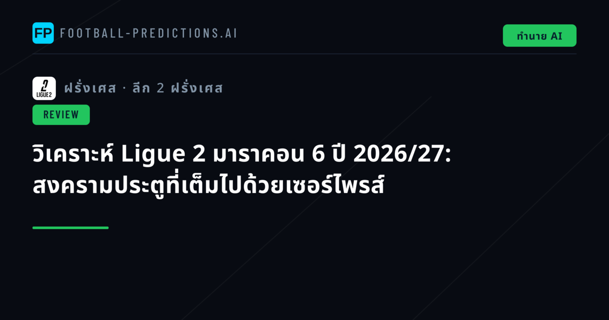 วิเคราะห์ Ligue 2 มาราคอน 6 ปี 2026/27: สงครามประตูที่เต็มไปด้วยเซอร์ไพรส์