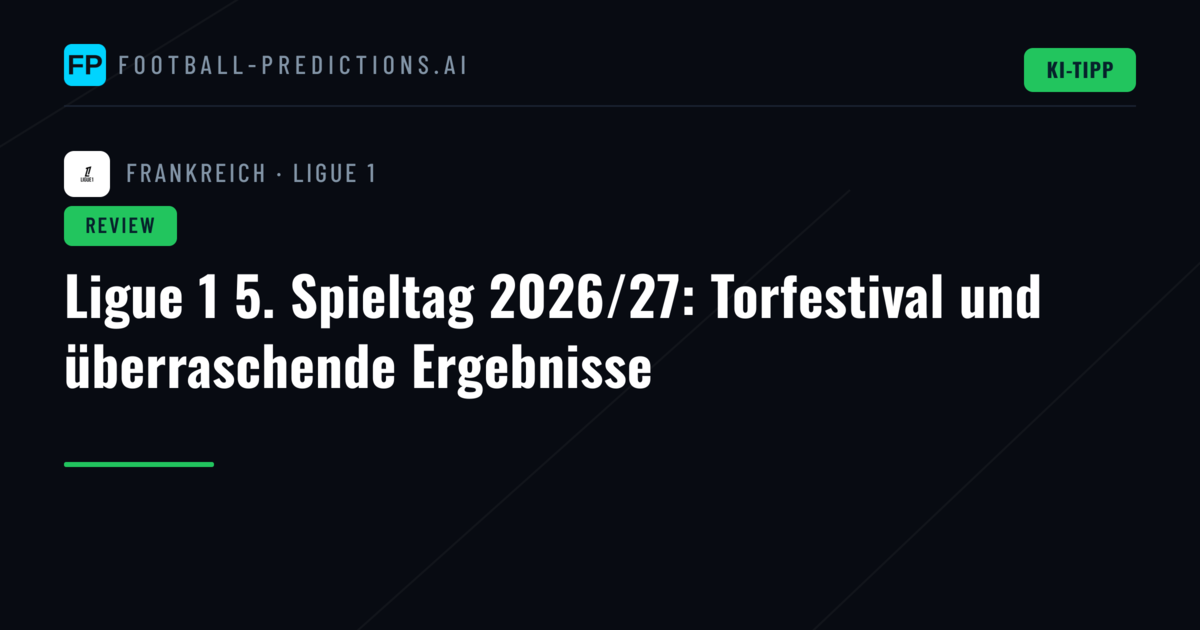 Ligue 1 5. Spieltag 2026/27: Torfestival und überraschende Ergebnisse
