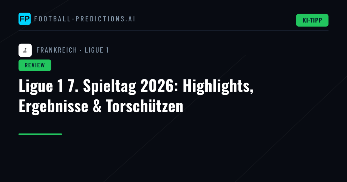 Ligue 1 7. Spieltag 2026: Highlights, Ergebnisse & Torschützen