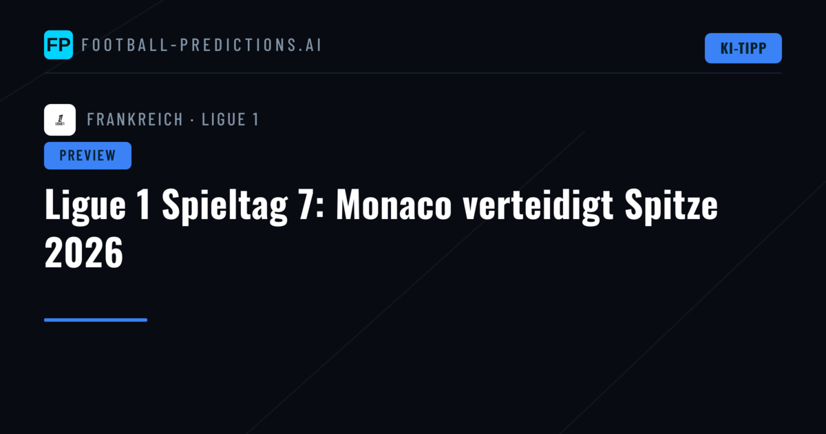 Ligue 1 Spieltag 7: Monaco verteidigt Spitze 2026
