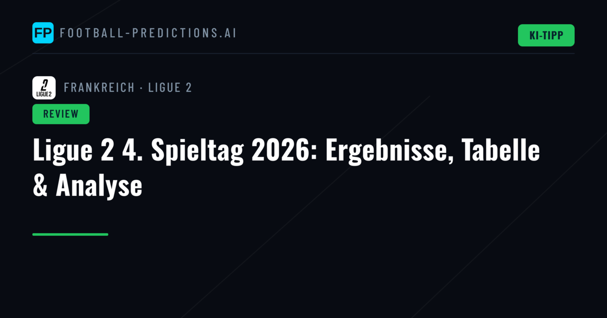 Ligue 2 4. Spieltag 2026: Ergebnisse, Tabelle & Analyse