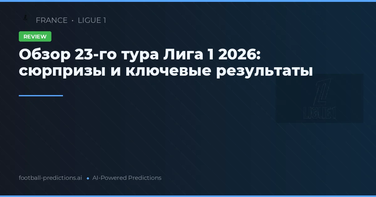 Обзор 23-го тура Лига 1 2026: сюрпризы и ключевые результаты