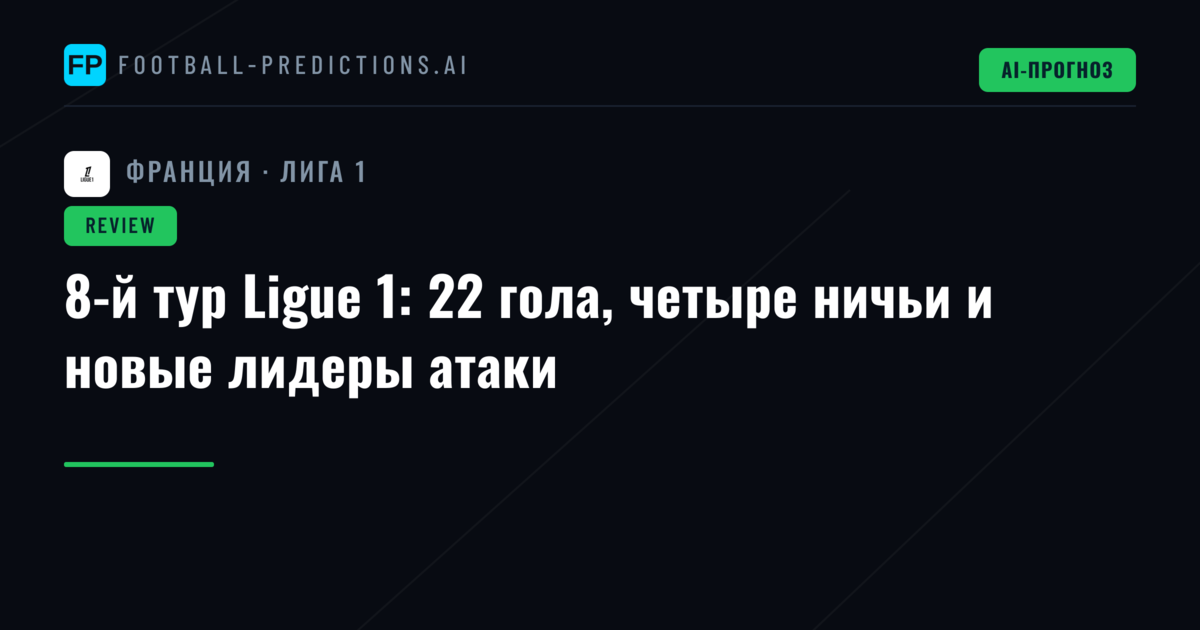 8-й тур Ligue 1: 22 гола, четыре ничьи и новые лидеры атаки
