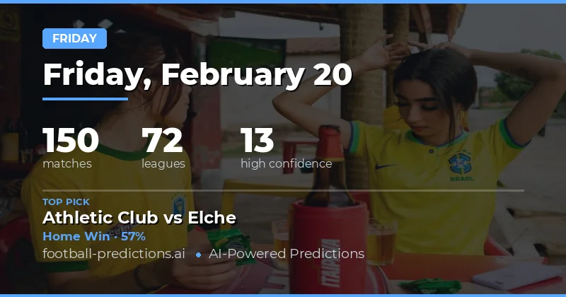 Football Predictions 20 Feb 2026: Best Bets & Tips