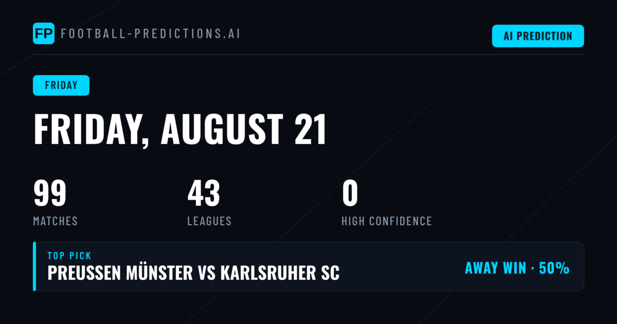 Friday 21 Aug 2026 Football: Cup Action and Secondary Leagues
