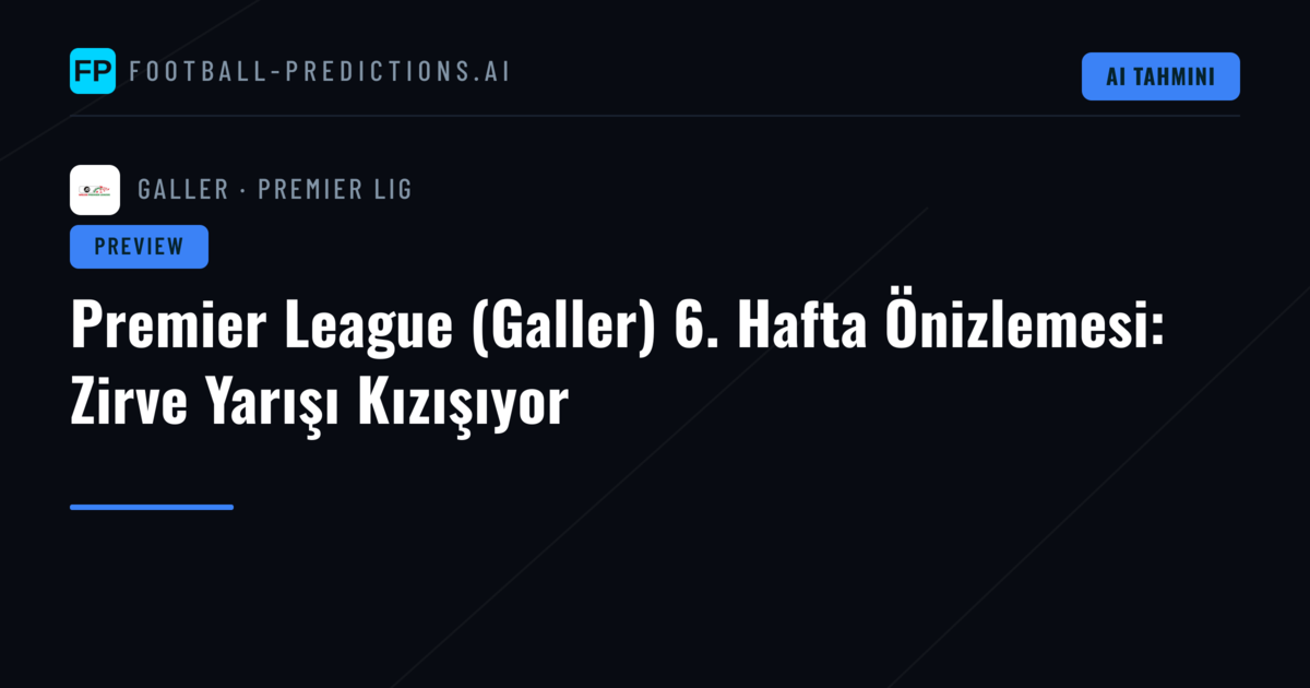 Premier League (Galler) 6. Hafta Önizlemesi: Zirve Yarışı Kızışıyor