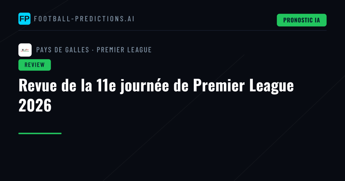 Revue de la 11e journée de Premier League 2026