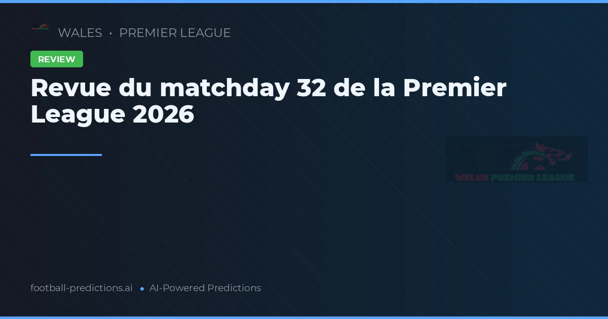 Revue Journée 32 Premier League 2026