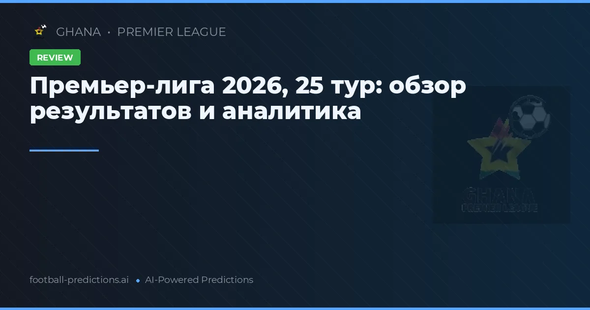Премьер-лига 2026, 25 тур: обзор результатов и аналитика