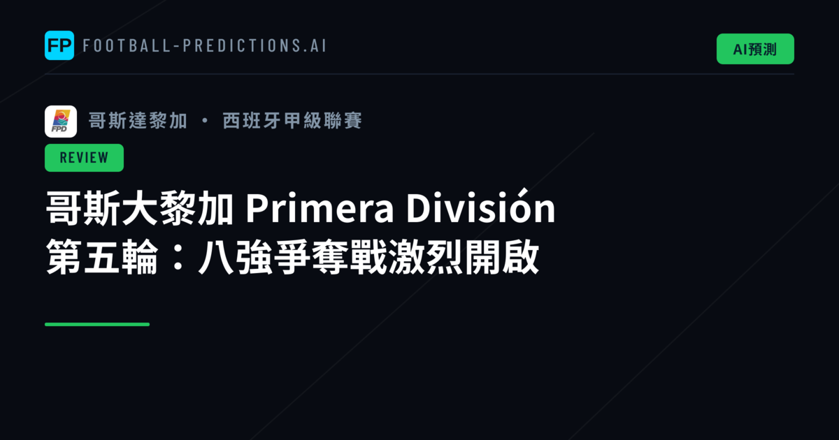哥斯大黎加 Primera División 第五輪:八強爭奪戰激烈開啟