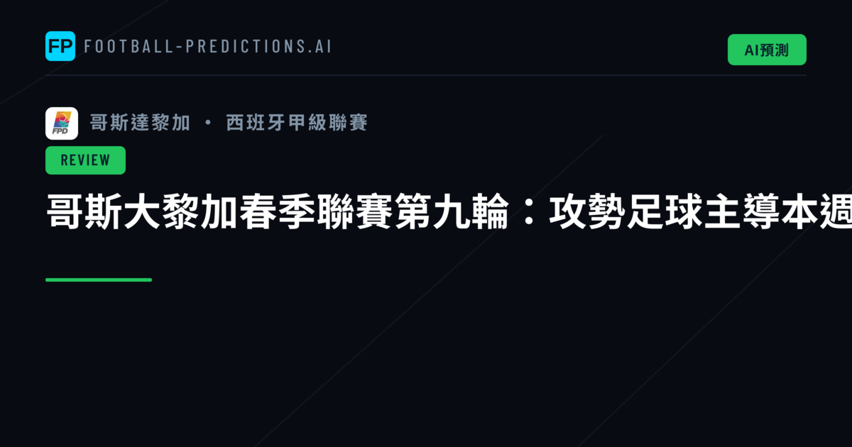 哥斯大黎加春季聯賽第九輪：攻勢足球主導本週賽事