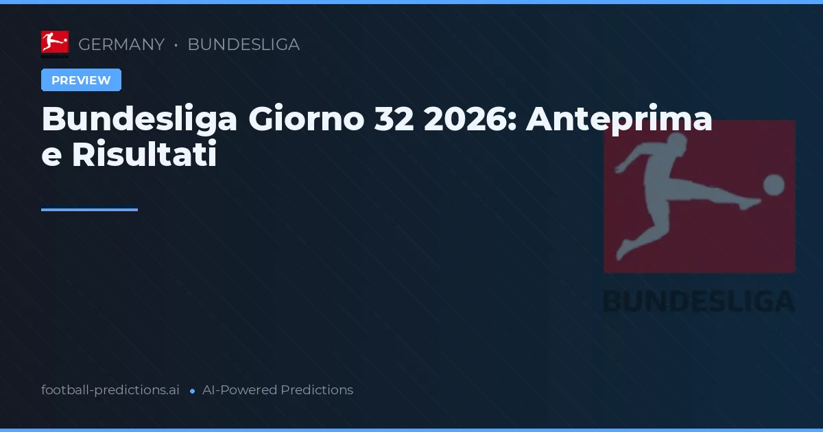 Bundesliga Giorno 32 2026: Anteprima e Risultati