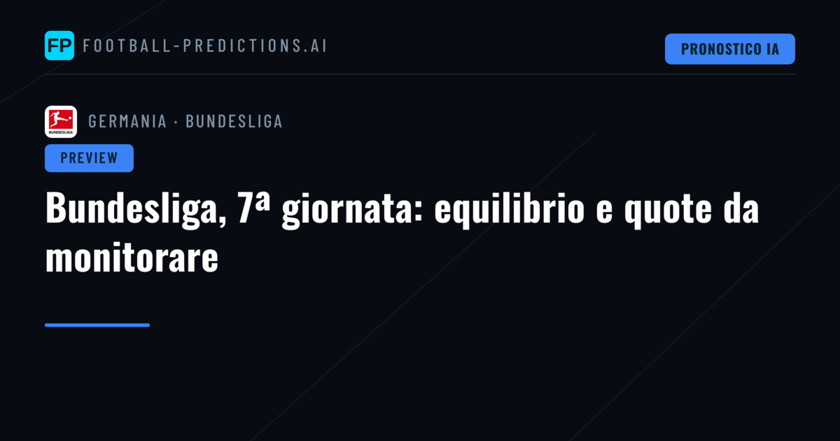 Bundesliga, 7ª giornata: equilibrio e quote da monitorare