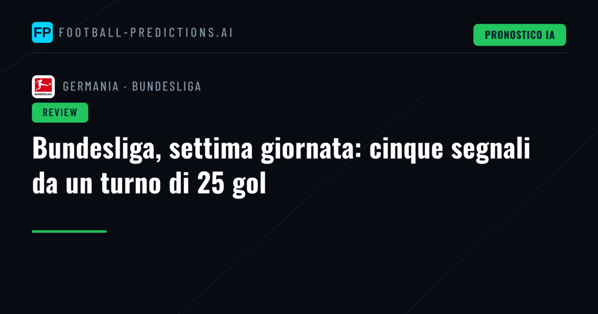 Bundesliga, settima giornata: cinque segnali da un turno di 25 gol