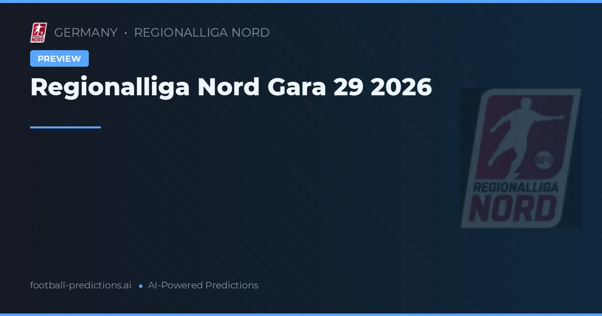 Regionalliga Nord Gara 29 2026
