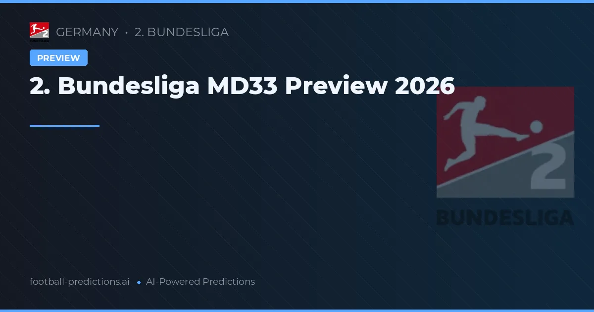 2. Bundesliga MD33 Preview 2026