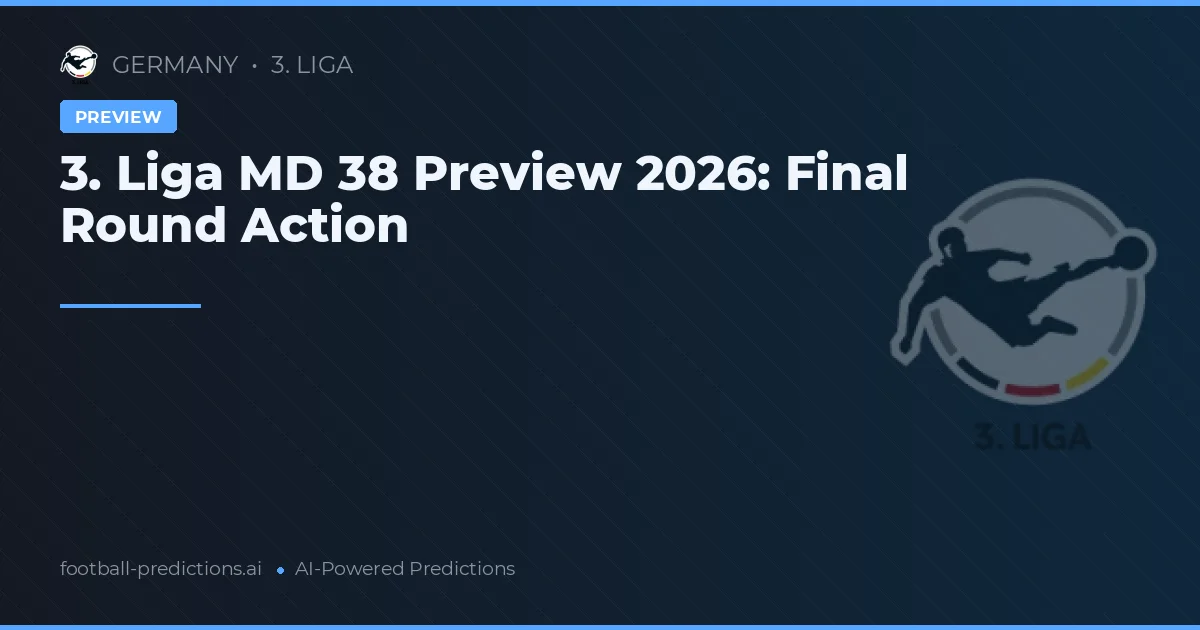 3. Liga MD 38 Preview 2026: Final Round Action