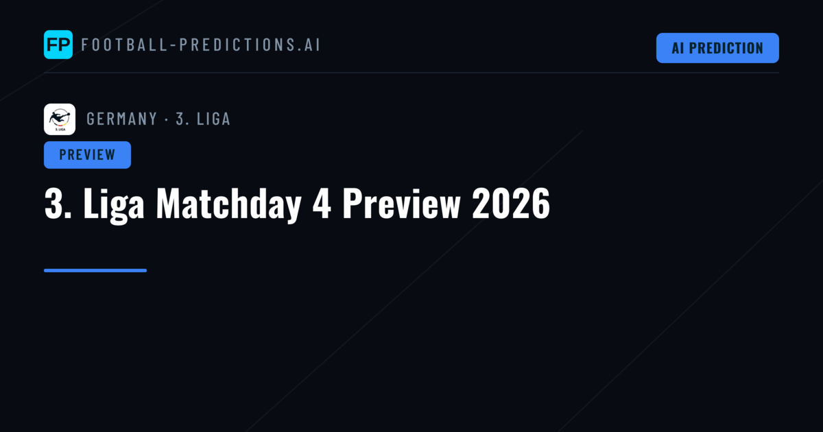 3. Liga Matchday 4 Preview 2026