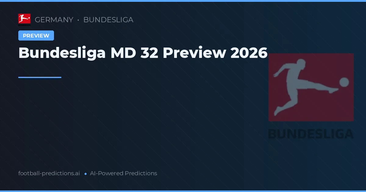 Bundesliga MD 32 Preview 2026