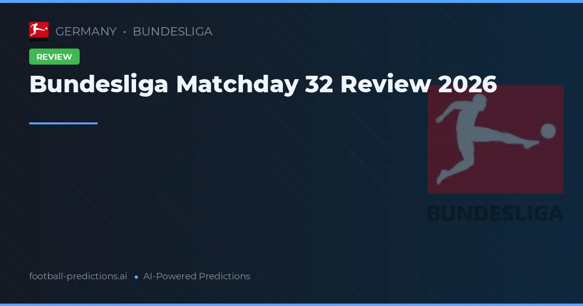 Bundesliga Matchday 32 Review 2026