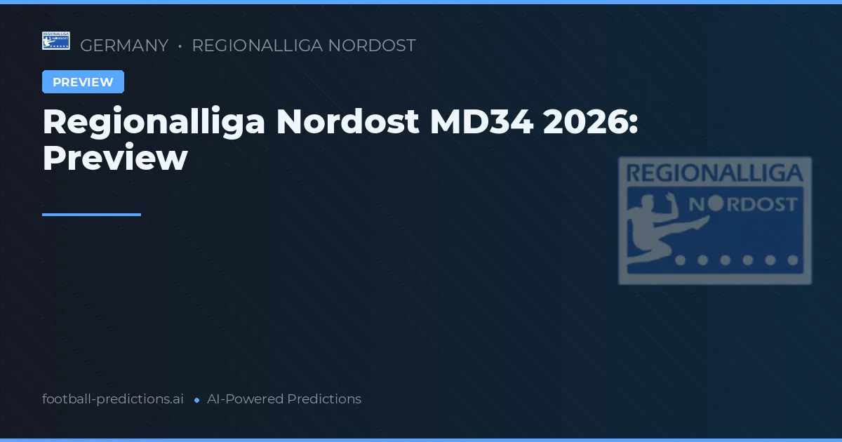 Regionalliga Nordost MD34 2026: Preview