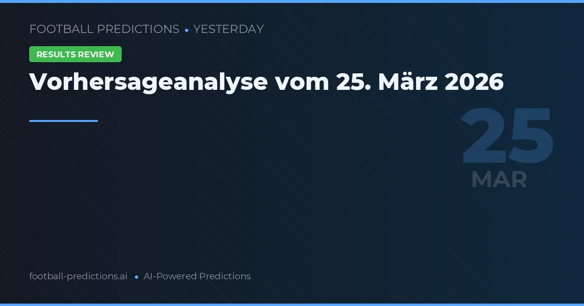 Vorhersageanalyse vom 25. März 2026