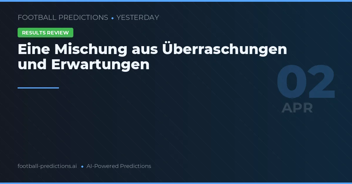 Eine Mischung aus Überraschungen und Erwartungen