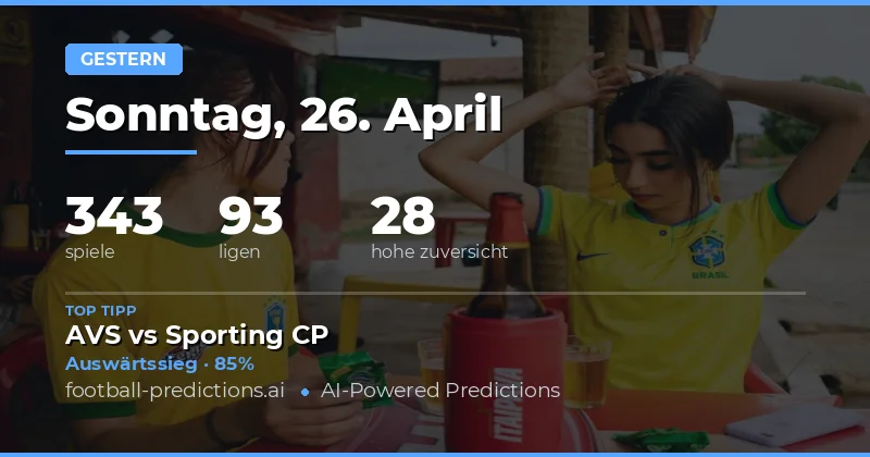 Fußball Tipps & Vorhersagen — Sonntag, 26. April, 2026