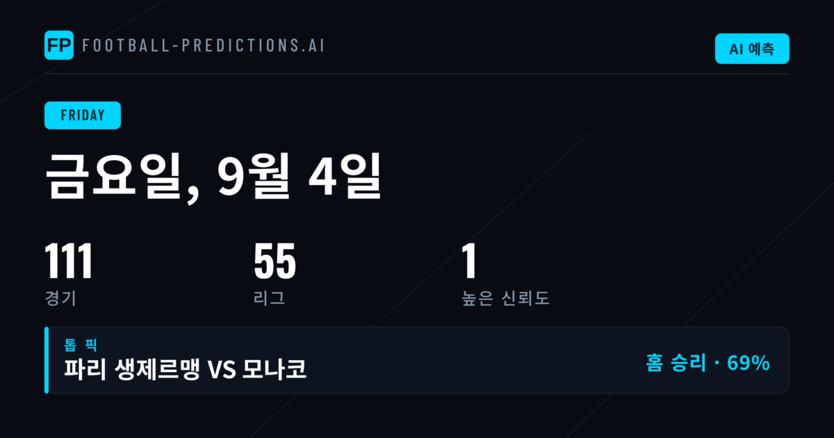 금요일 축구 시장 분석