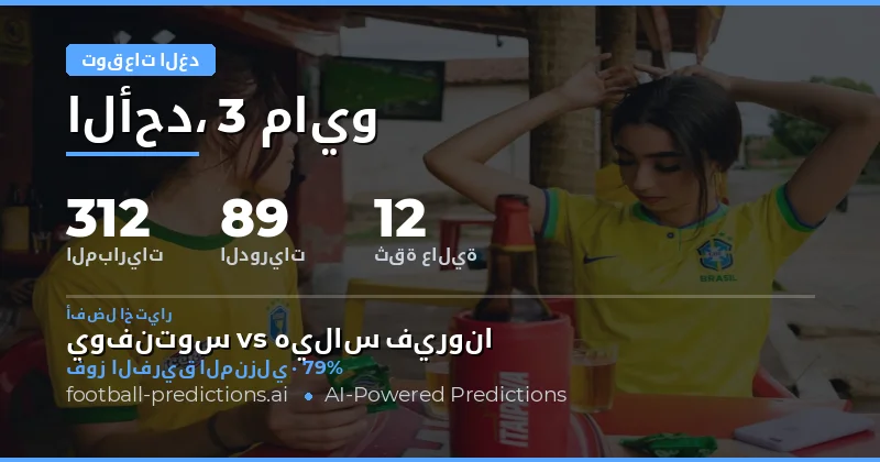 تحليل شامل لتوقعات مباريات الغد 3 مايو 2026