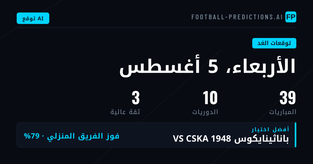 تحليل المنافسات الرئيسية وموجز الإحصائيات