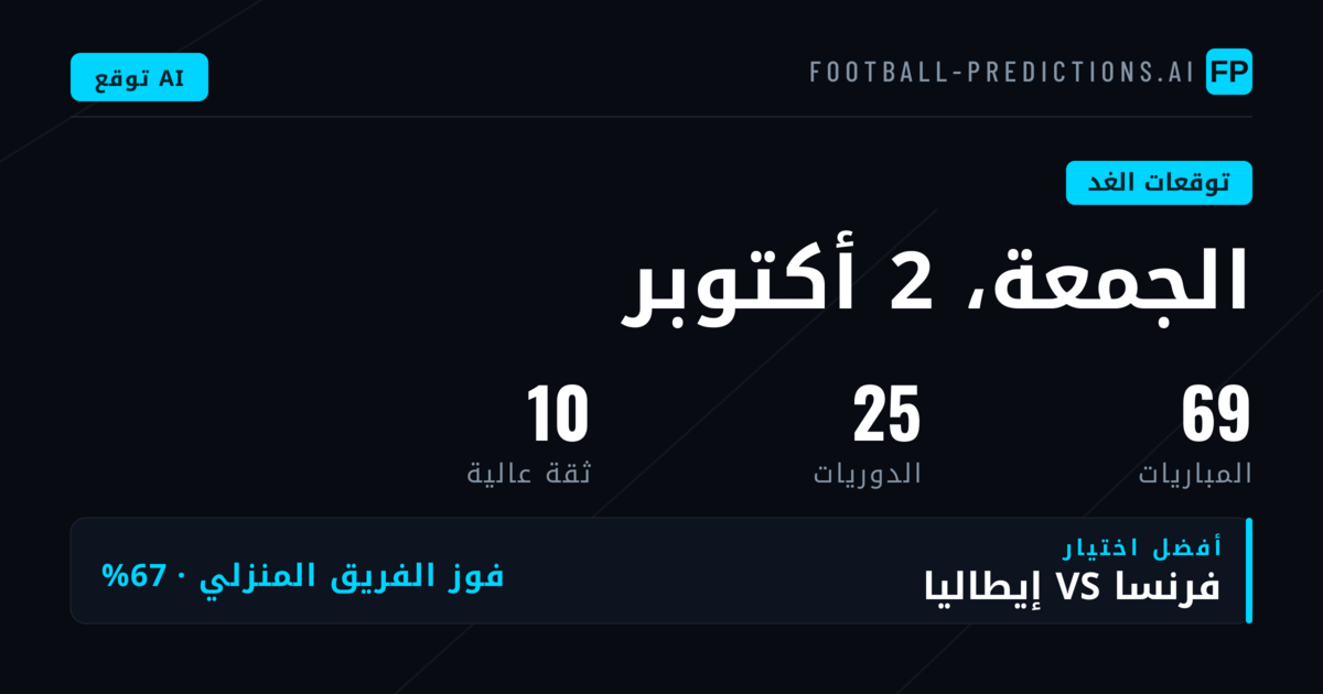 الجمعة 2 أكتوبر 2026 — بداية أسبوع كروي متنوع