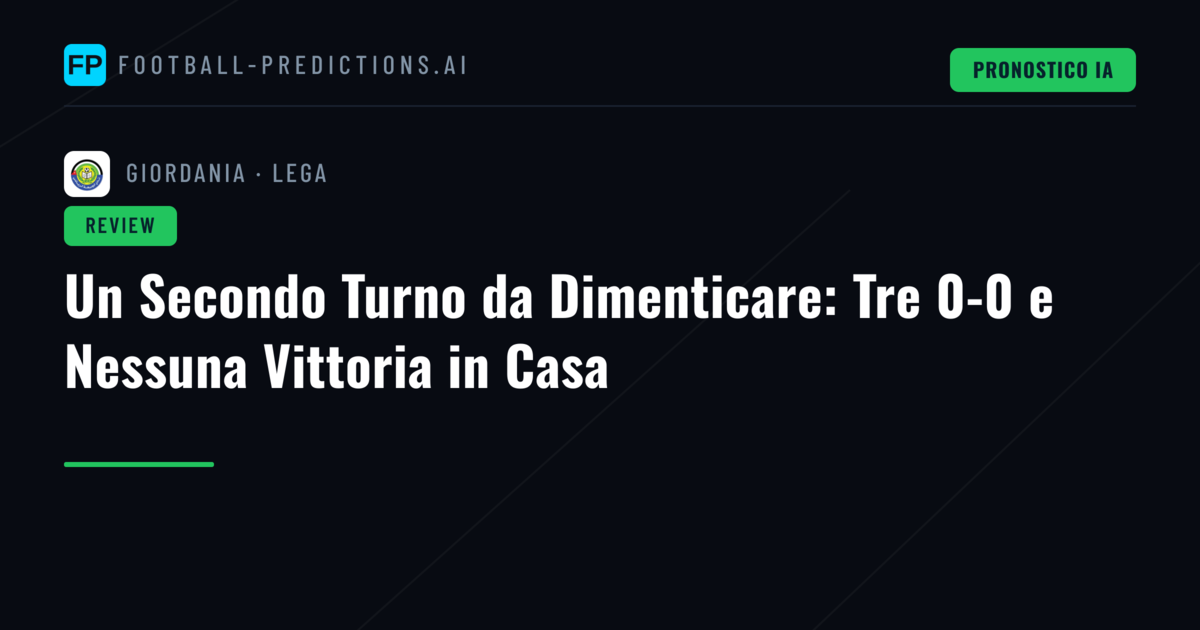 Un Secondo Turno da Dimenticare: Tre 0-0 e Nessuna Vittoria in Casa