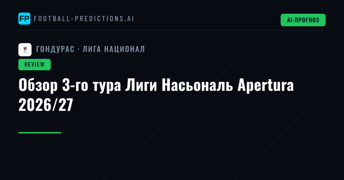 Обзор 3-го тура Лиги Насьональ Apertura 2026/27