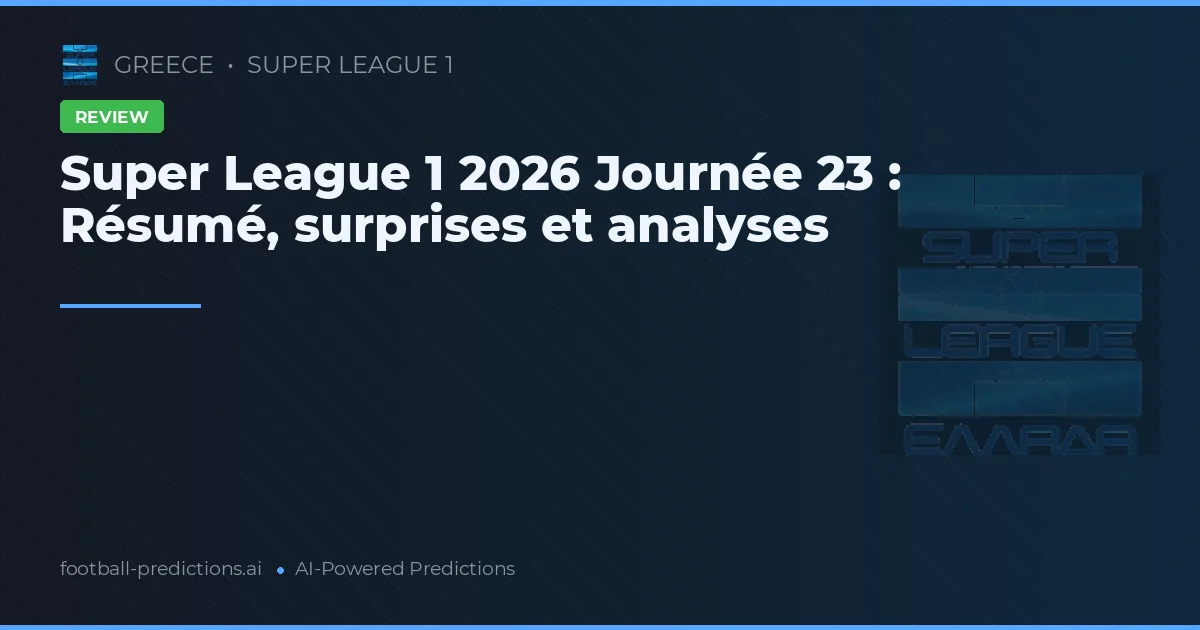 Super League 1 2026 Journée 23 : Résumé, surprises et analyses