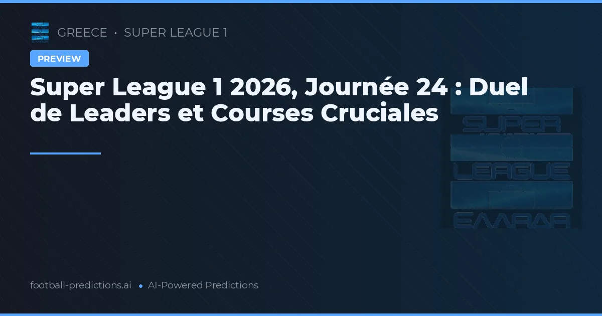 Super League 1 2026, Journée 24 : Duel de Leaders et Courses Cruciales