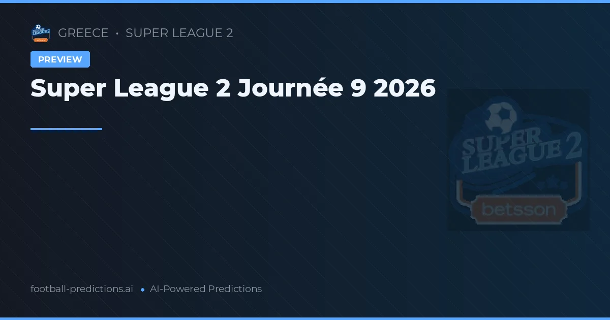 Super League 2 Journée 9 2026