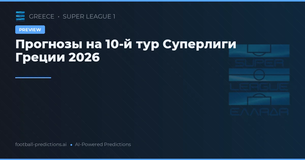 Прогнозы на 10-й тур Суперлиги Греции 2026