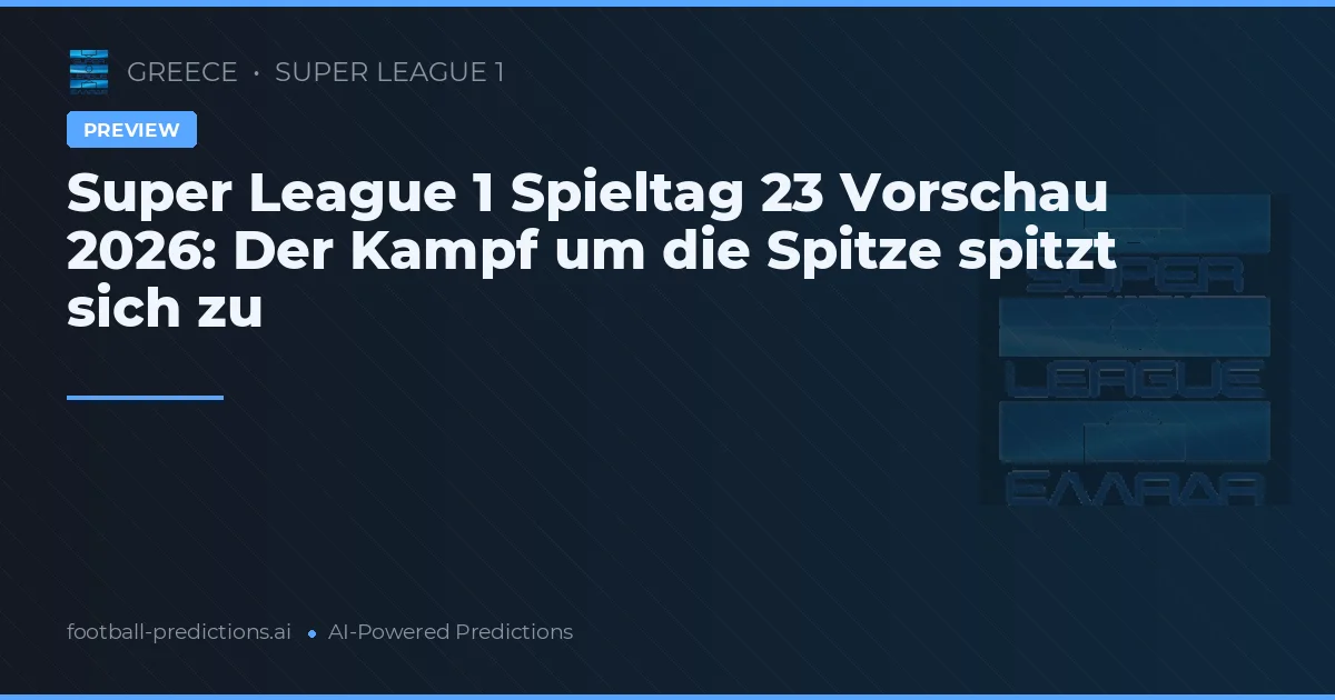 Super League 1 Spieltag 23 Vorschau 2026: Der Kampf um die Spitze spitzt sich zu