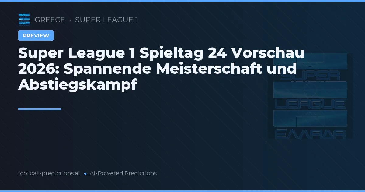 Super League 1 Spieltag 24 Vorschau 2026: Spannende Meisterschaft und Abstiegskampf