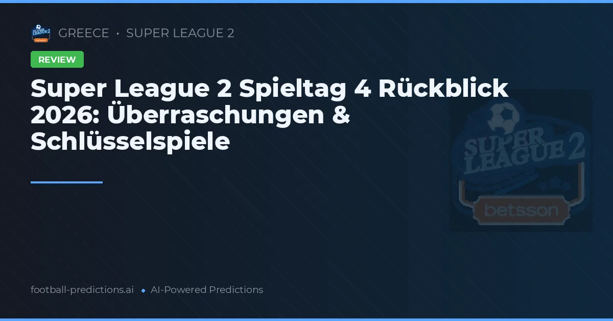 Super League 2 Spieltag 4 Rückblick 2026: Überraschungen & Schlüsselspiele