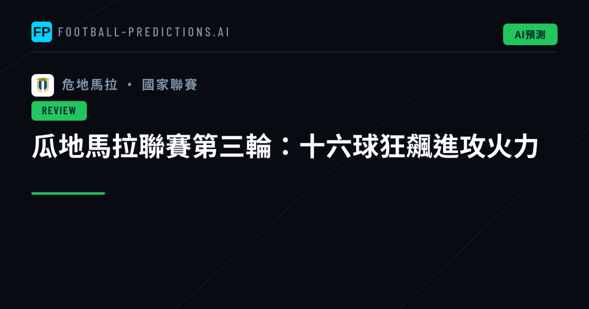 瓜地馬拉聯賽第三輪:十六球狂飆進攻火力