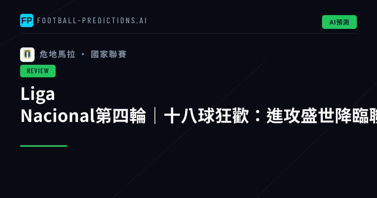 Liga Nacional第四輪|十八球狂歡:進攻盛世降臨聯賽
