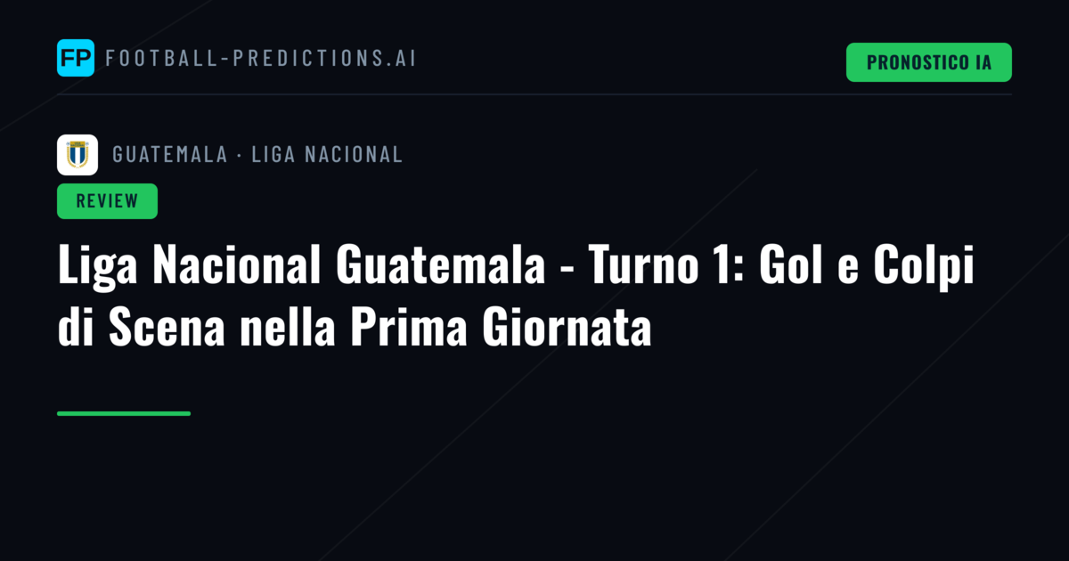 Liga Nacional Guatemala - Turno 1: Gol e Colpi di Scena nella Prima Giornata