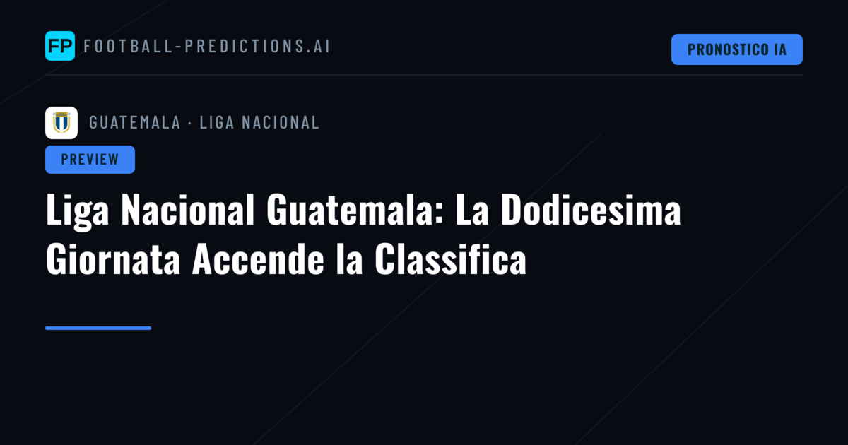 Liga Nacional Guatemala: La Dodicesima Giornata Accende la Classifica