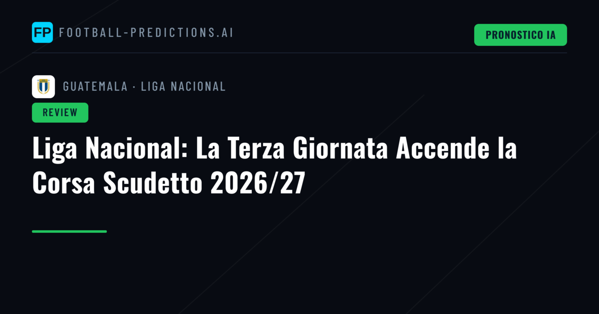 Liga Nacional: La Terza Giornata Accende la Corsa Scudetto 2026/27