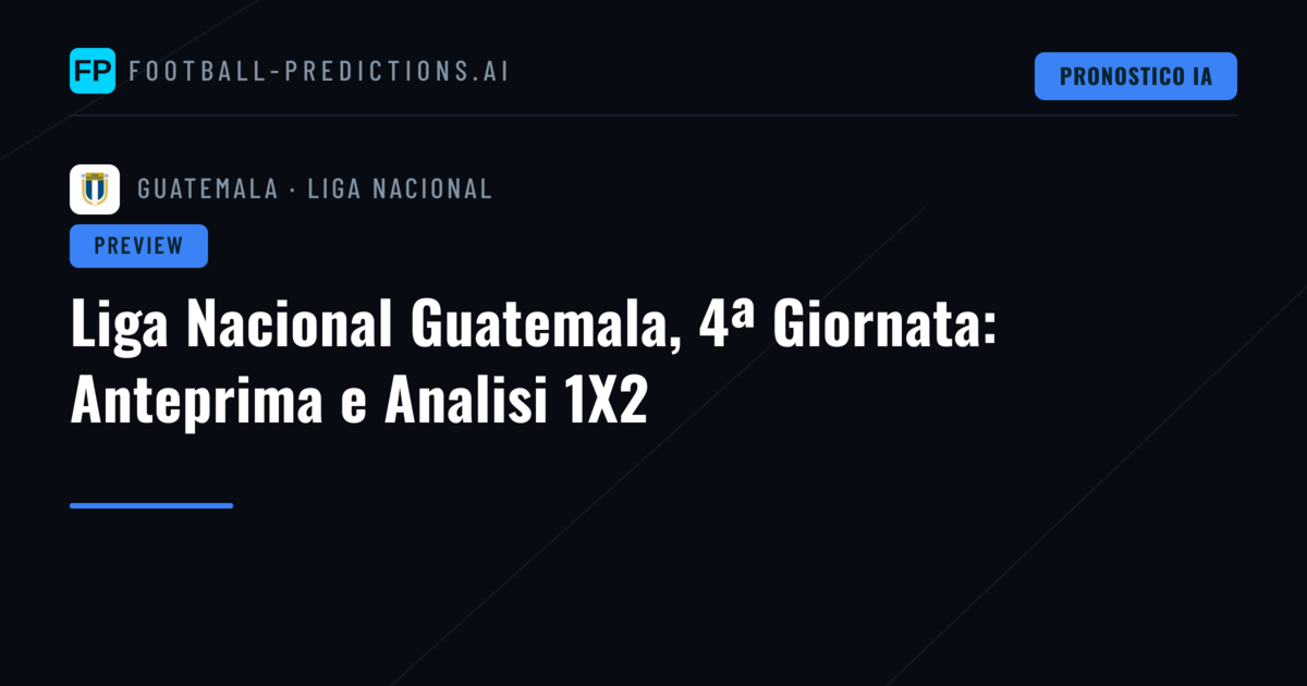 Liga Nacional Guatemala, 4ª Giornata: Anteprima e Analisi 1X2